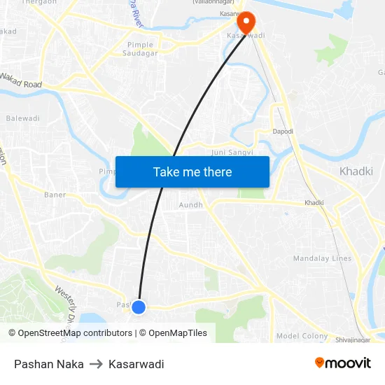 Pashan Naka to Kasarwadi map