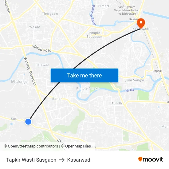 Tapkir Wasti Susgaon to Kasarwadi map