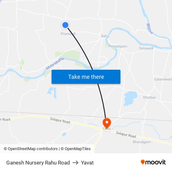 Ganesh Nursery Rahu Road to Yavat map