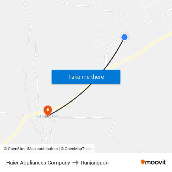 Haier Appliances Company to Ranjangaon map