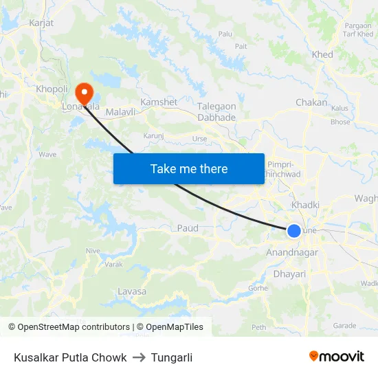Kusalkar Putla Chowk to Tungarli map