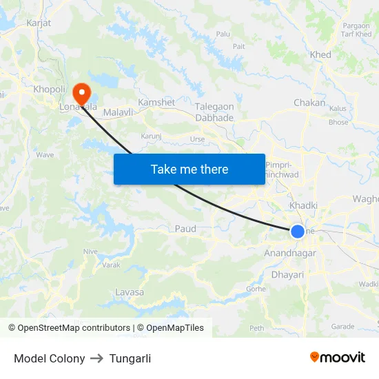 Model Colony to Tungarli map