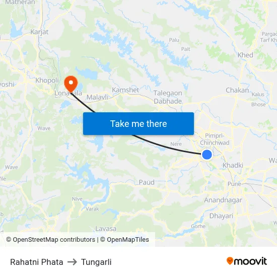 Rahatni Phata to Tungarli map