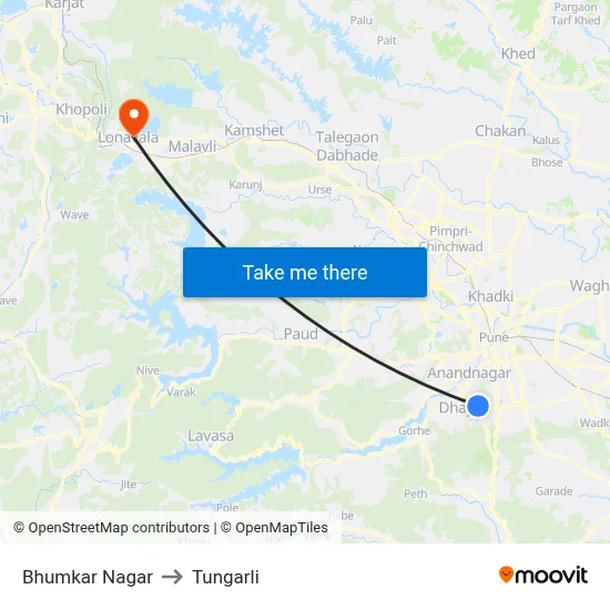 Bhumkar Nagar to Tungarli map
