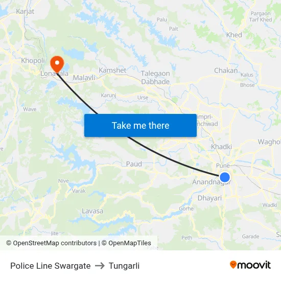 Police Line Swargate to Tungarli map