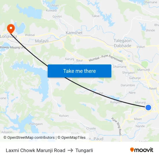 Laxmi Chowk Marunji Road to Tungarli map