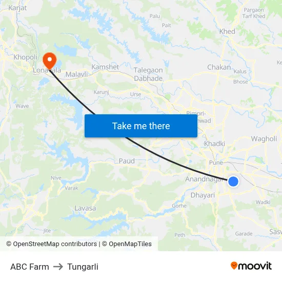 ABC Farm to Tungarli map