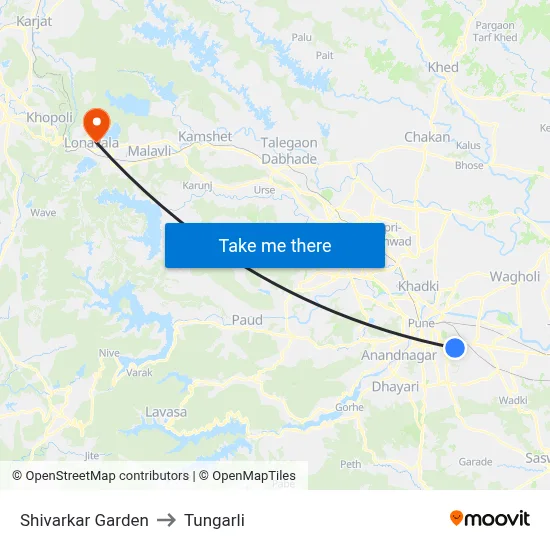Shivarkar Garden to Tungarli map