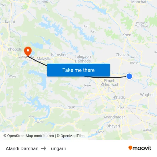Alandi Darshan to Tungarli map