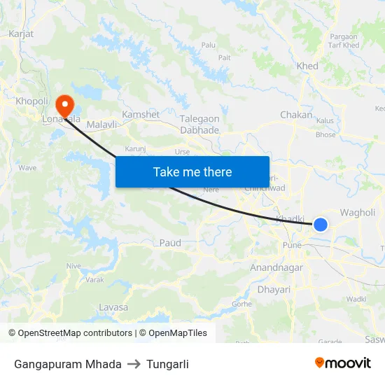 Gangapuram Mhada to Tungarli map