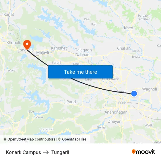 Konark Campus to Tungarli map