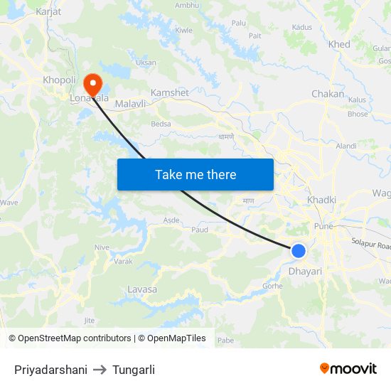 Priyadarshani to Tungarli map