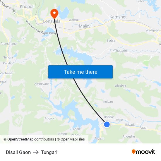 Disali Gaon to Tungarli map