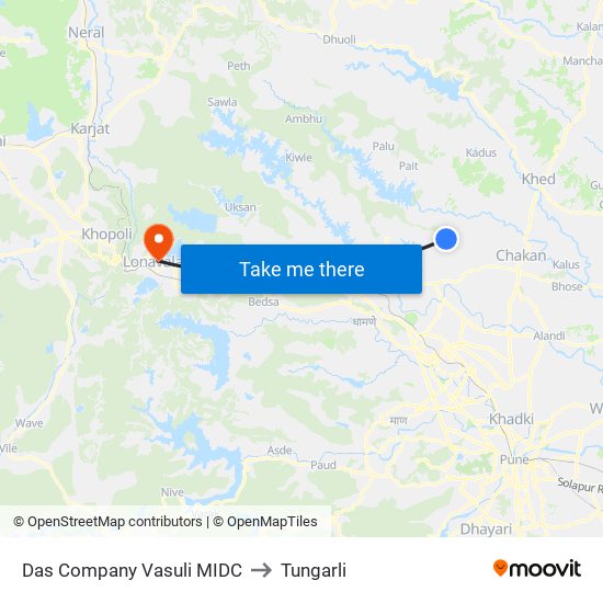 Das Company Vasuli MIDC to Tungarli map