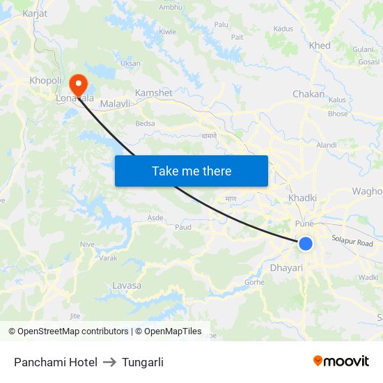 Panchami Hotel to Tungarli map