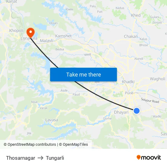 Thosarnagar to Tungarli map
