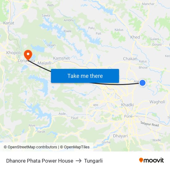 Dhanore Phata Power House to Tungarli map