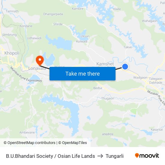 B.U.Bhandari Society / Osian Life Lands to Tungarli map