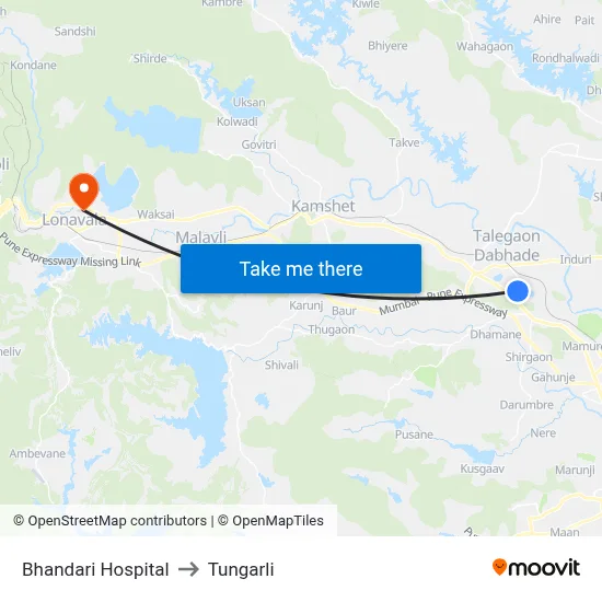 Bhandari Hospital to Tungarli map