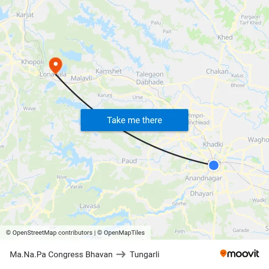 Ma.Na.Pa Congress Bhavan to Tungarli map