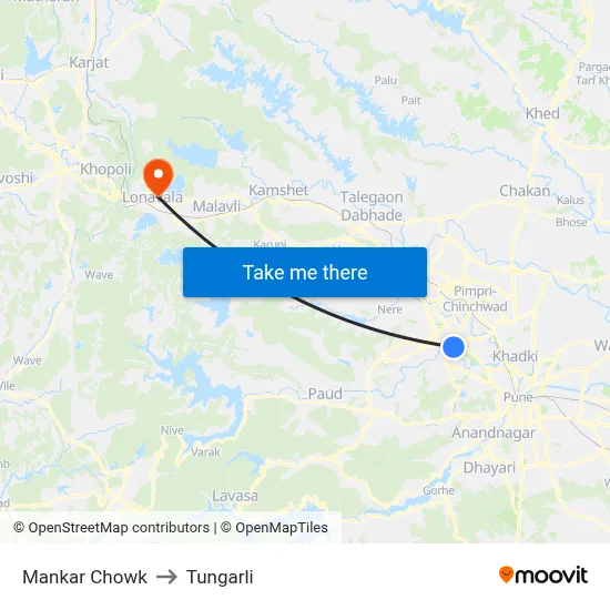 Mankar Chowk to Tungarli map