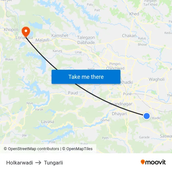 Holkarwadi to Tungarli map