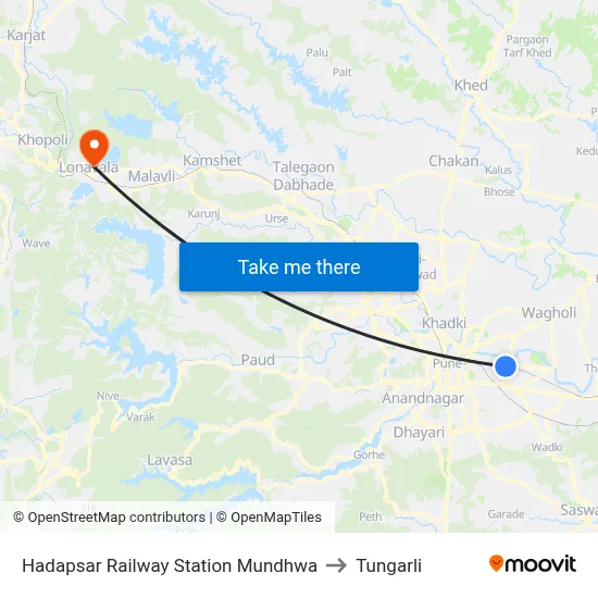 Hadapsar Railway Station Mundhwa to Tungarli map