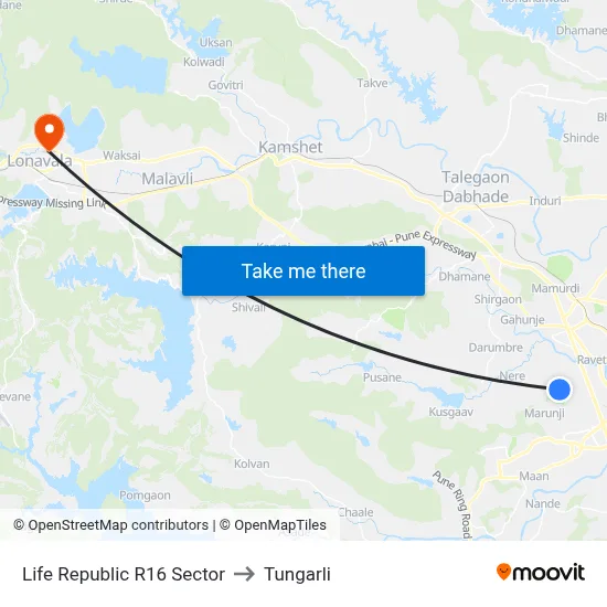 Life Republic R16 Sector to Tungarli map