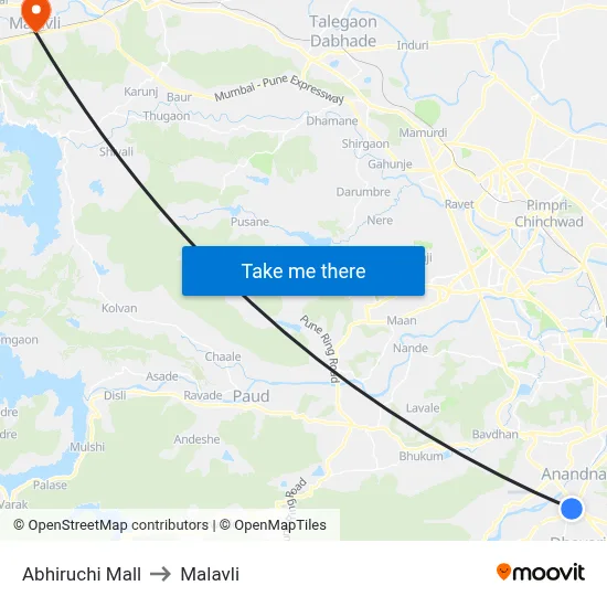 Abhiruchi Mall to Malavli map