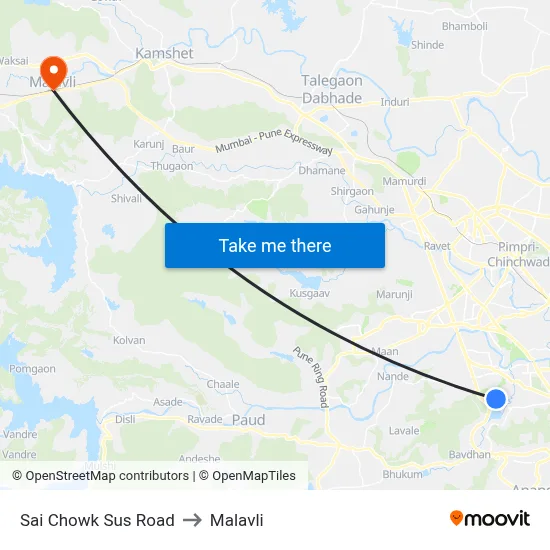 Sai Chowk Sus Road to Malavli map