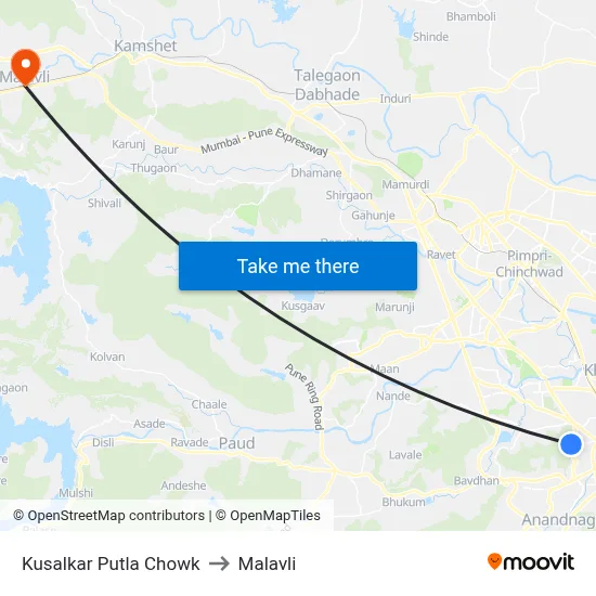 Kusalkar Putla Chowk to Malavli map