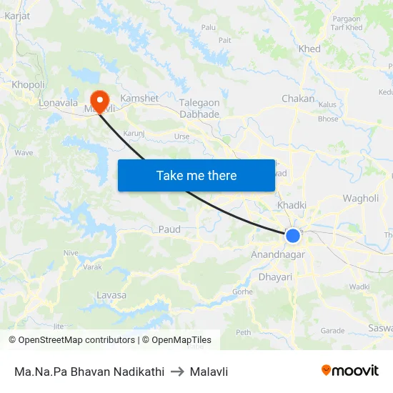 Ma.Na.Pa Bhavan Nadikathi to Malavli map