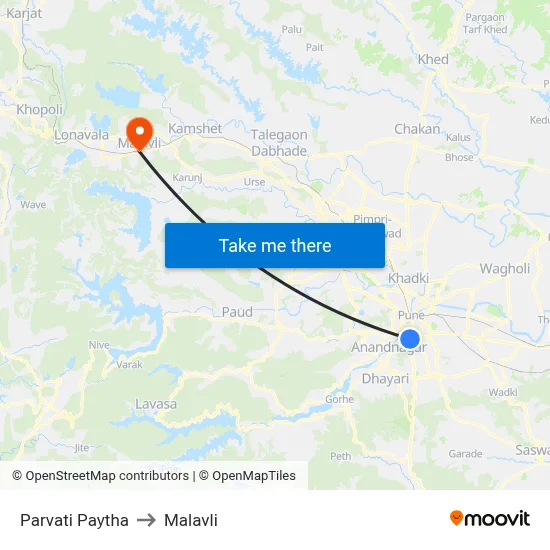 Parvati Paytha to Malavli map
