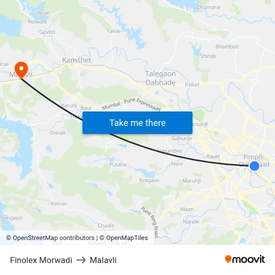 Finolex Morwadi to Malavli map