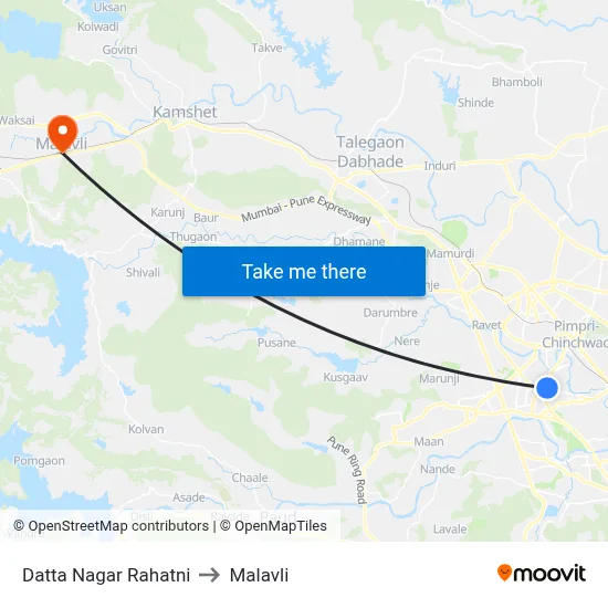 Datta Nagar Rahatni to Malavli map