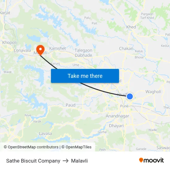Sathe Biscuit Company to Malavli map