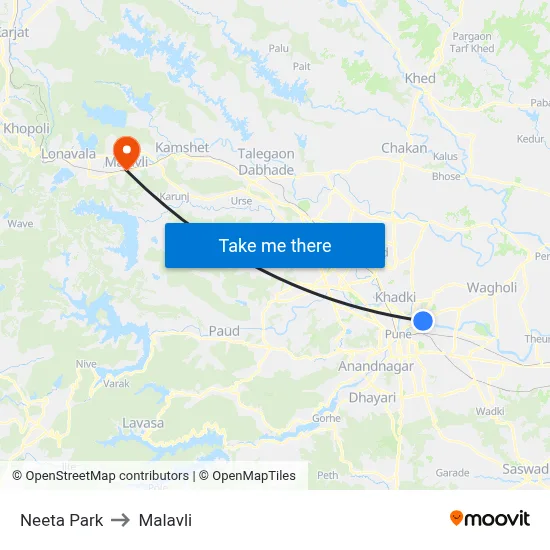 Neeta Park to Malavli map