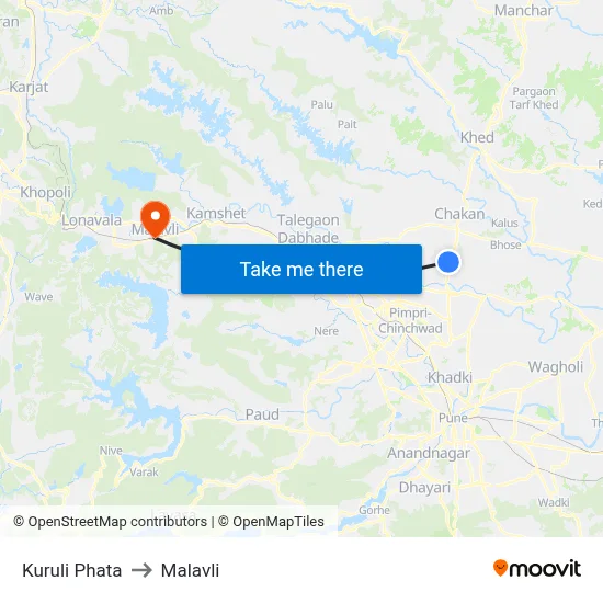 Kuruli Phata to Malavli map