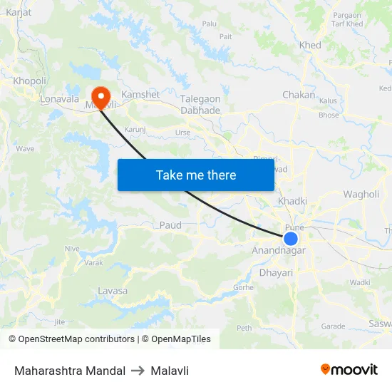 Maharashtra Mandal to Malavli map