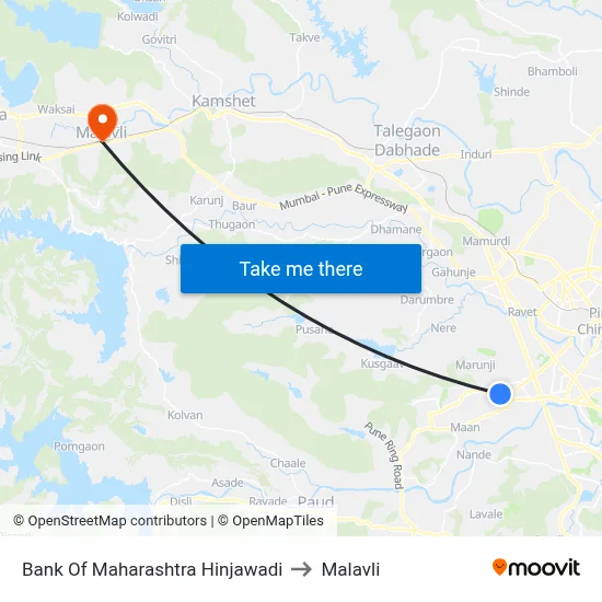Bank Of Maharashtra Hinjawadi to Malavli map