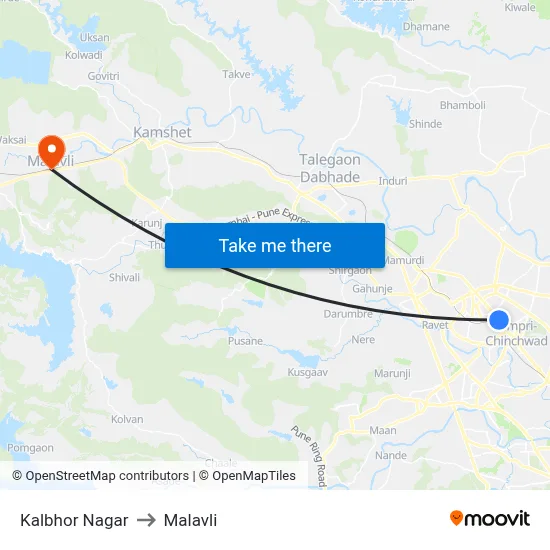 Kalbhor Nagar to Malavli map