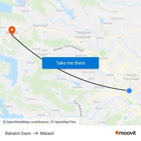 Rahatni Gaon to Malavli map
