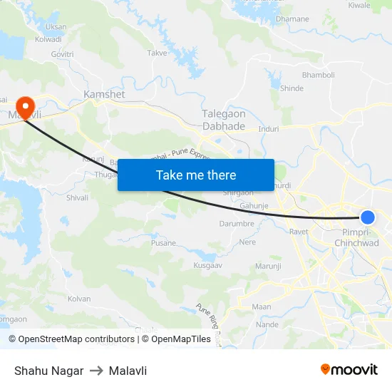 Shahu Nagar to Malavli map