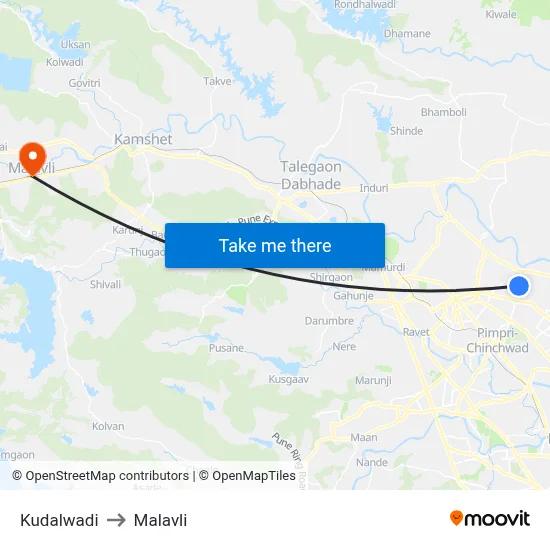 Kudalwadi to Malavli map