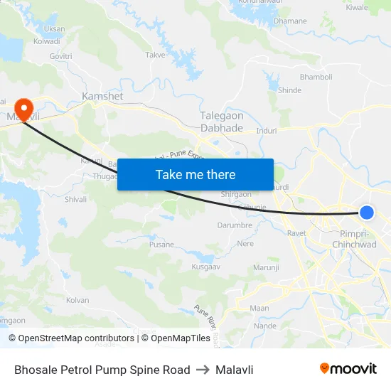 Bhosale Petrol Pump Spine Road to Malavli map