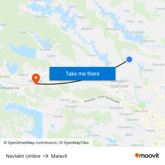Navlakh Umbre to Malavli map