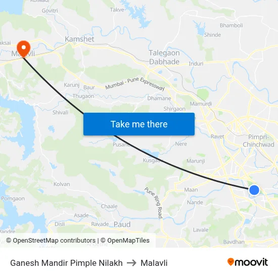 Ganesh Mandir Pimple Nilakh to Malavli map