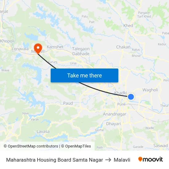 Maharashtra Housing Board Samta Nagar to Malavli map