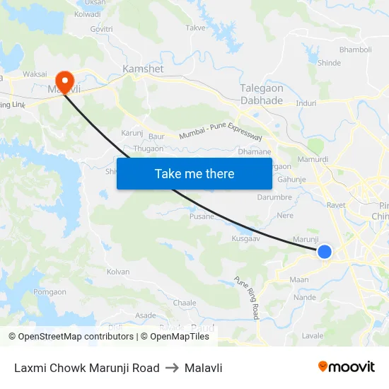 Laxmi Chowk Marunji Road to Malavli map