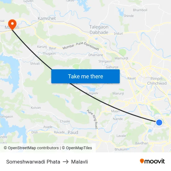 Someshwarwadi Phata to Malavli map